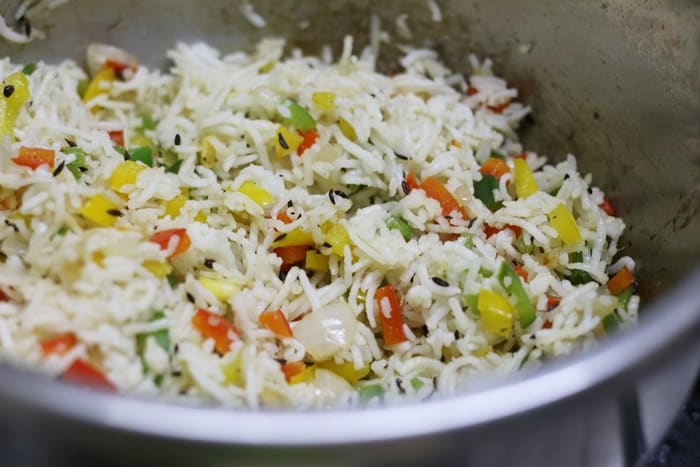 making capsicum rice recipe