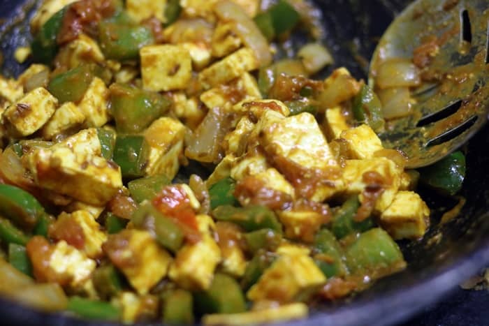 Making paneer chatpata recipe