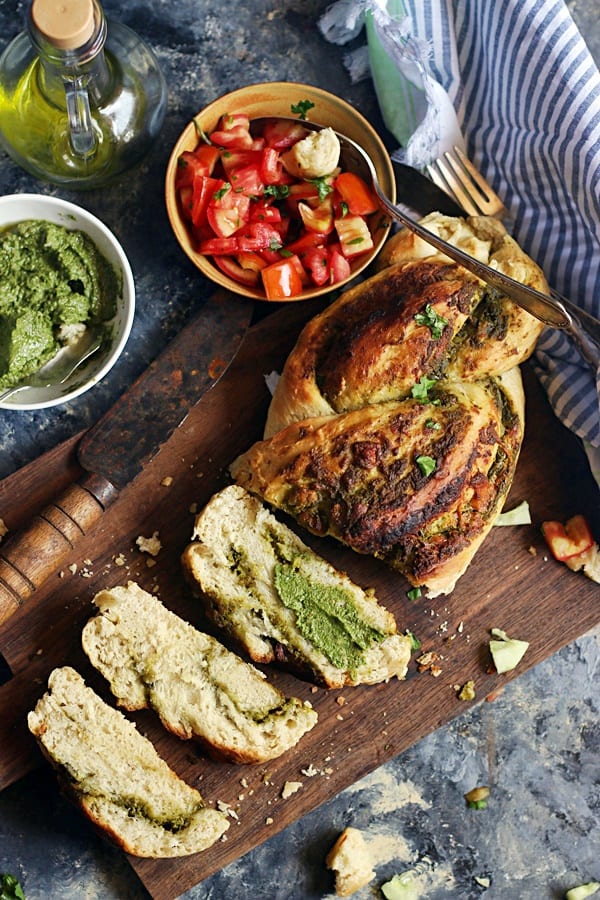 easy pesto braided bread recipe