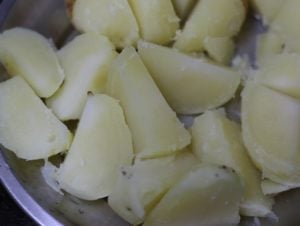 boiled, peeled and cubed potatoes