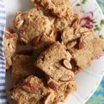 Overhead shot of almond shortbread cookies served for snacks