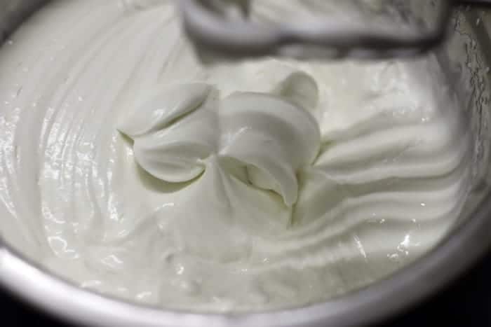 Whipped fresh cream for tender coconut ice cream