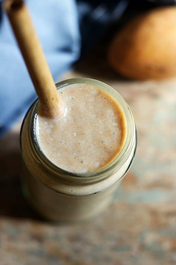 Closeup shot of sapota milkshake