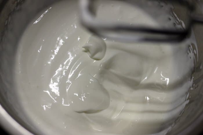 Fresh cream whipped until soft peaks
