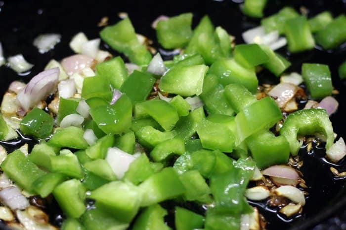 Sauteing bell peppers