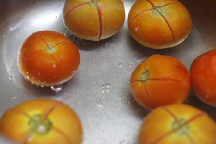 blanched tomatoes for makhani sauce