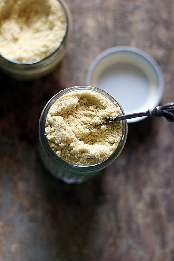 homemade badam milk powder ready