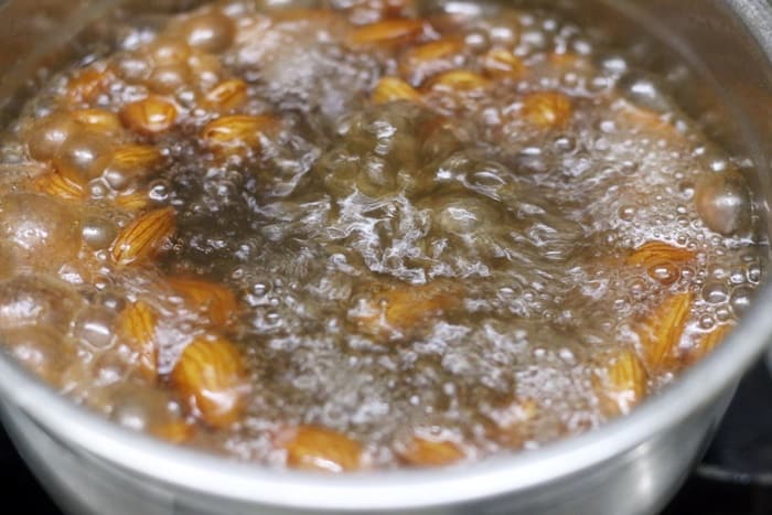 blanching almonds for badam milk powder