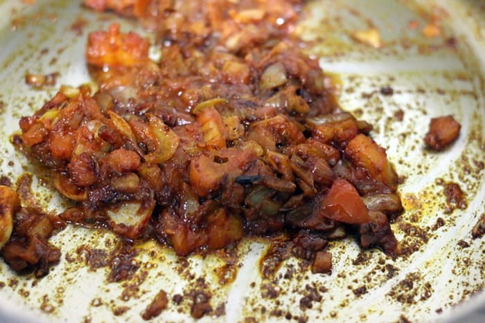 onion tomato masala ready for bhindi recipe