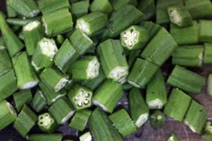 cleaned and chopped okra or bhindi