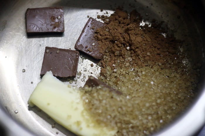ingredients for homemade chocolate sauce