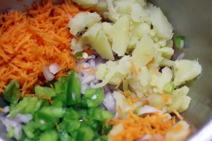 veggies for jhal muri snack