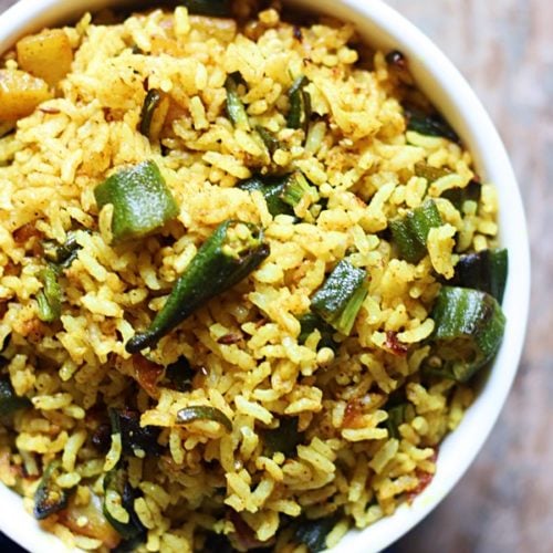 Okra Rice (Lunch Box Rice Recipes) Cook Click N Devour!!!