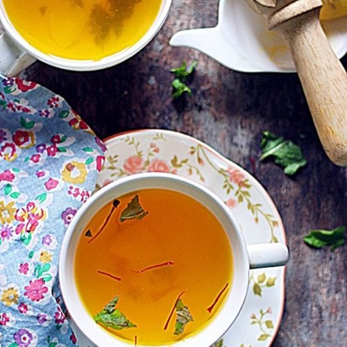 Saffron Tea Recipe (Low Cal Caffeine Free) Cook Click N Devour!!!