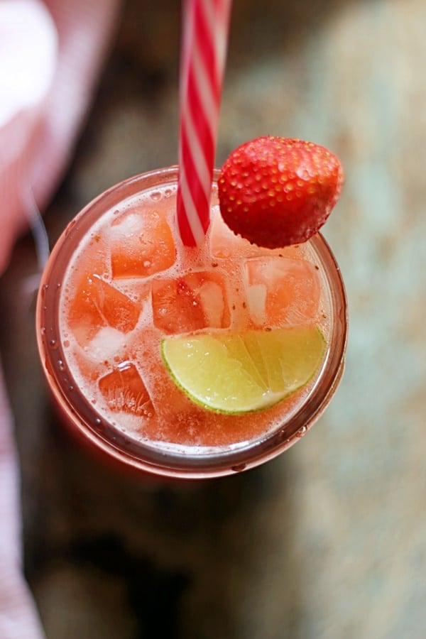 Strawberry agua fresca is an easy and refreshing Mexican drink with just 4 ingredients. You will love this light, delicious and flavorful drink on a hot summer afternoon.