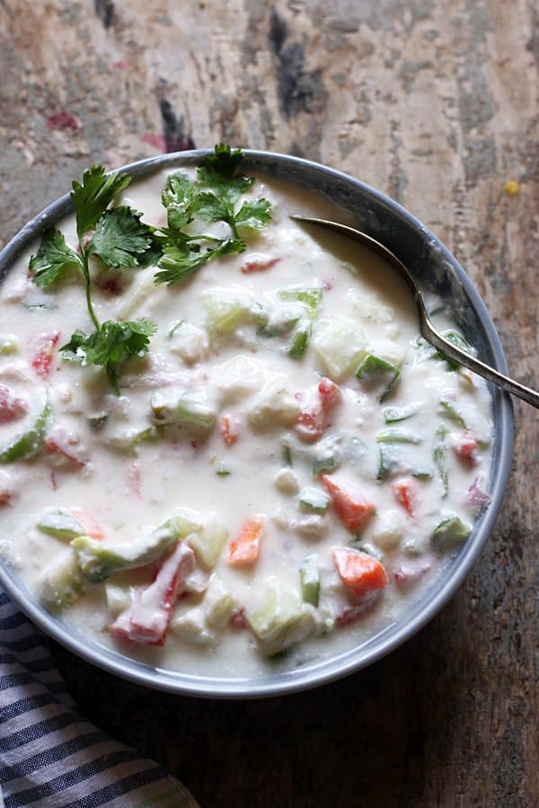 mixed vegetable raita 