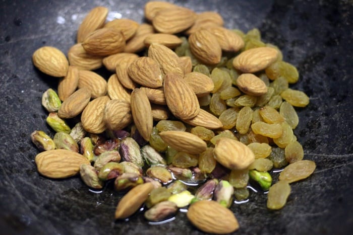 frying nuts for atta ladoo