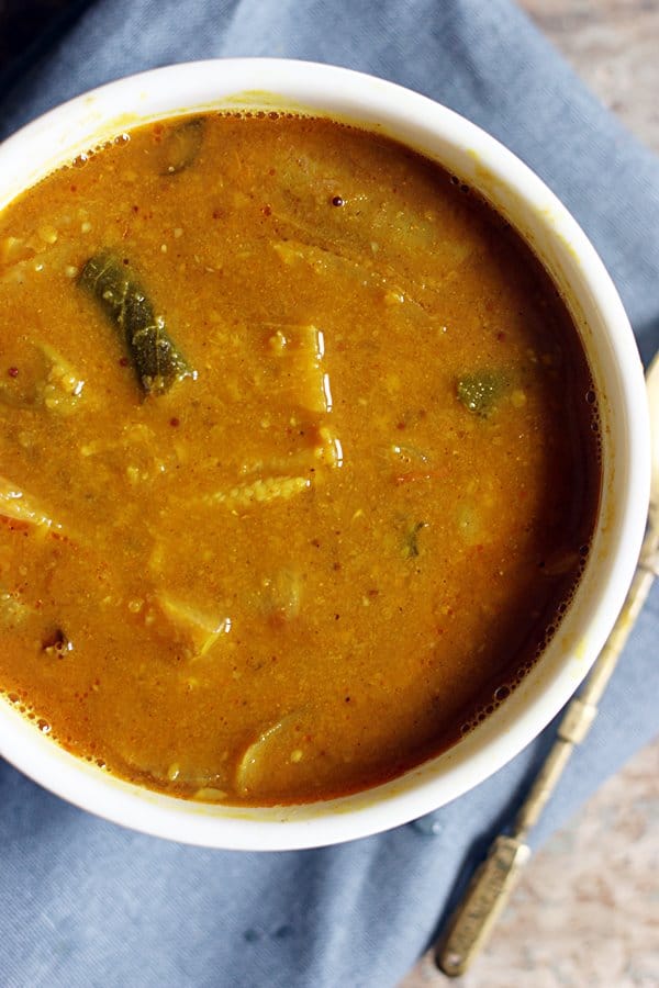 easy brinjal sambar for rice