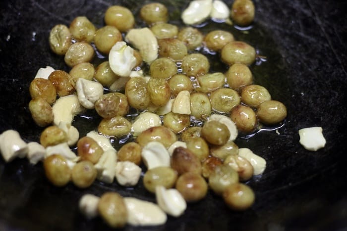 frying nuts for ragi ladoo