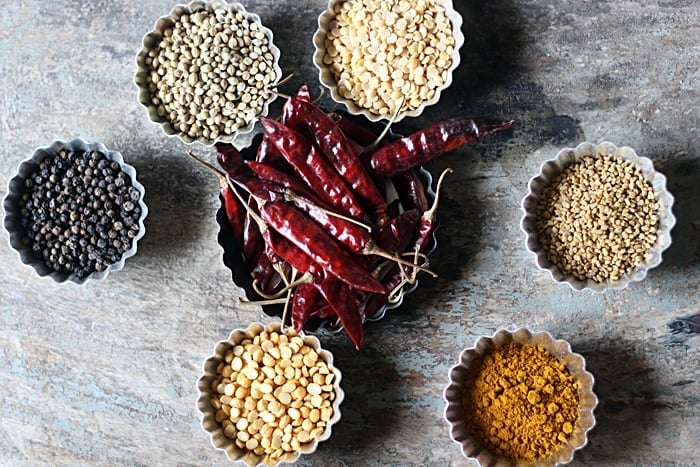 ingredients for sambar powder