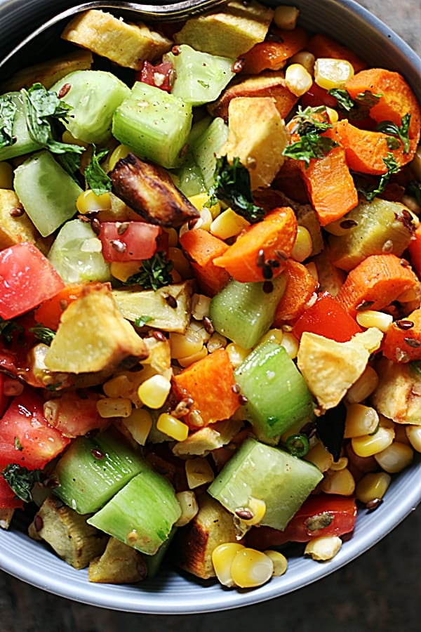 sweet potato salad ready to serve