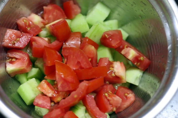 making sweet potato salad