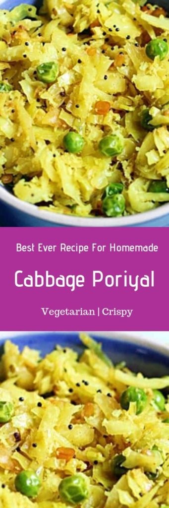 Cabbage poriyal recipe