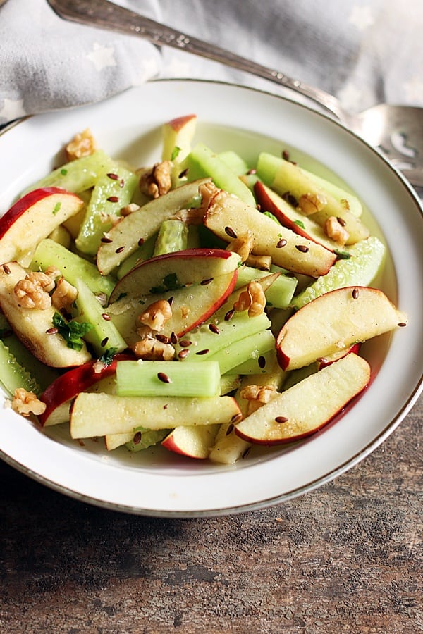 apple cucumber salad ready to serve