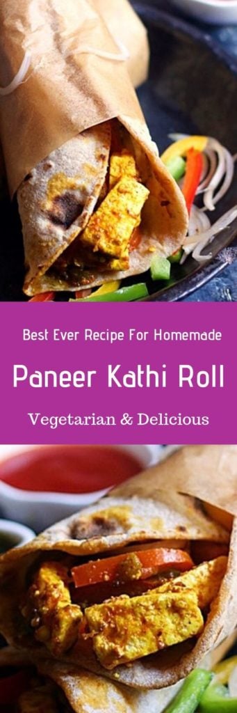 Paneer kathi roll