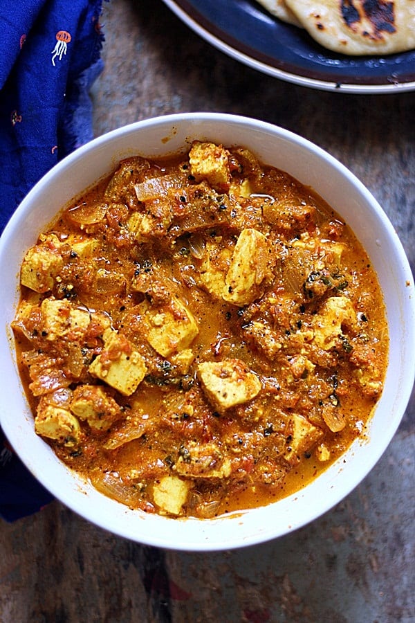 achari paneer gravy ready to serve.