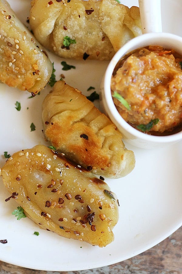 Homemade vegan potstickers