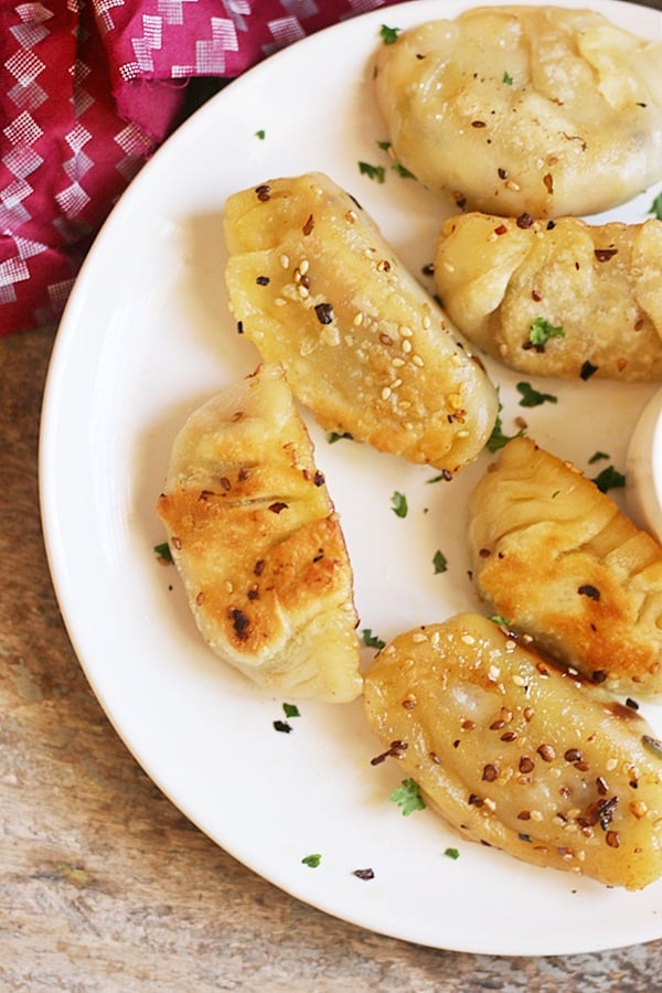 Homemade vegan potstickers