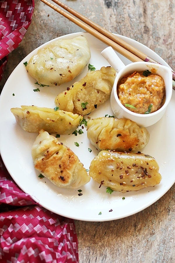 Homemade vegan potstickers