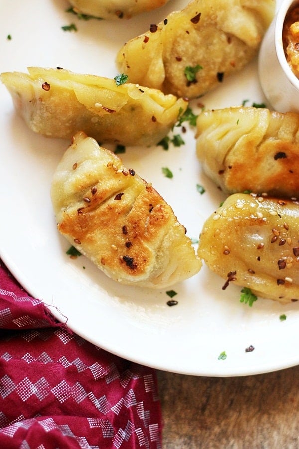 Homemade vegan potstickers