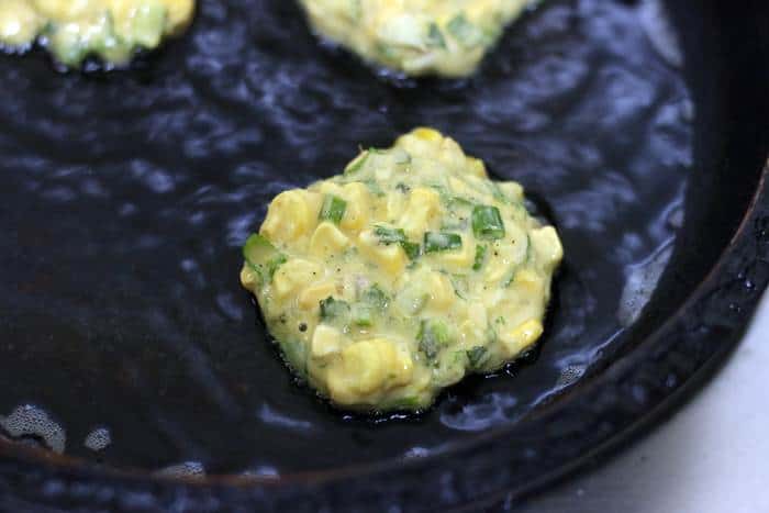 cooking corn fritters