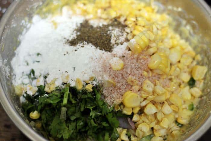 ingredients or vegan corn fritters