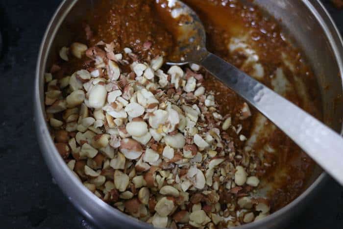panang curry mixed with crushed peanuts