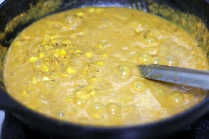 curry sauce with corn ready