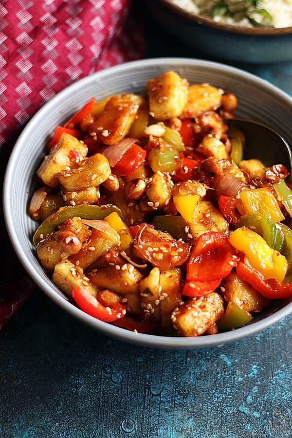 Kung pao tofu ready to serve