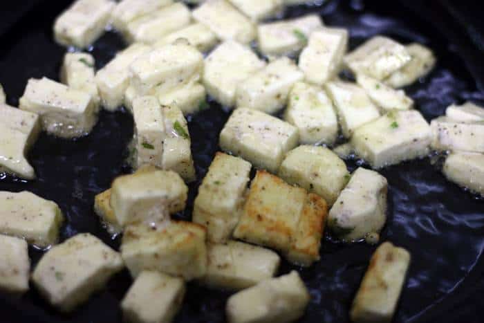 pan frying tofu