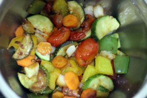 roasted vegetables in a bowl