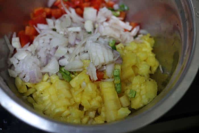 ingredients for pineapple salsa