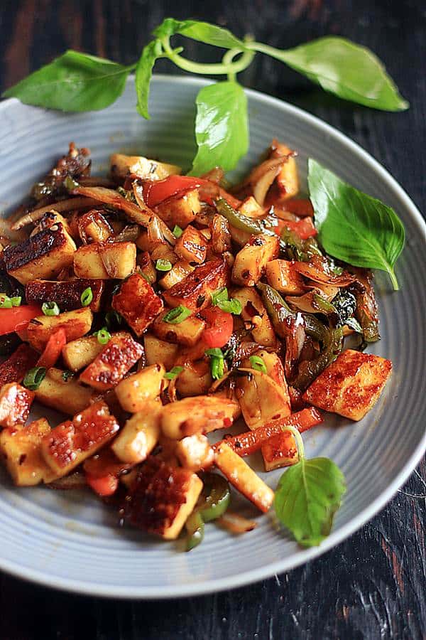 vegan stir fry with tofu