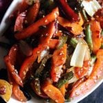 closeup shot of stir fried vegetables