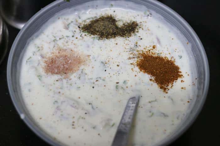 seasoning onion raita