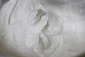 cream whipped until soft peaks are formed.