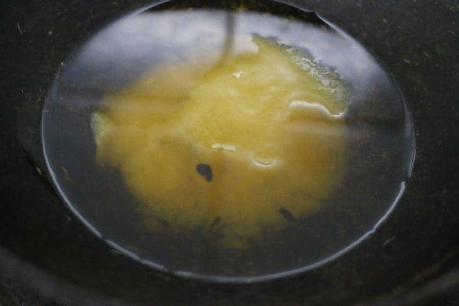 heating desi ghee in a heavy pan