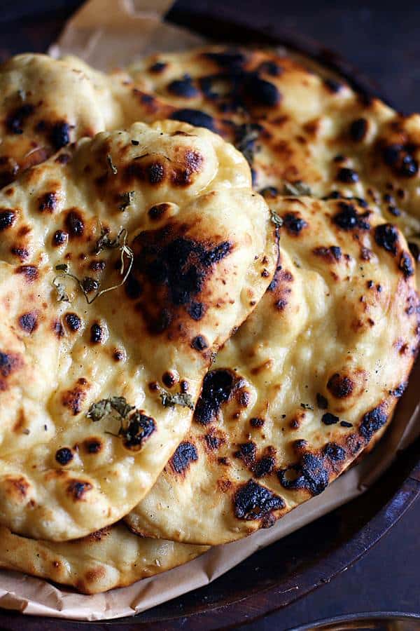 Cooked kulchas ready to serve