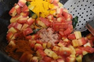 seasonings added for carrot poriyal recipe