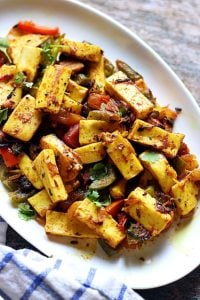 closeup shot of paneer khurchan